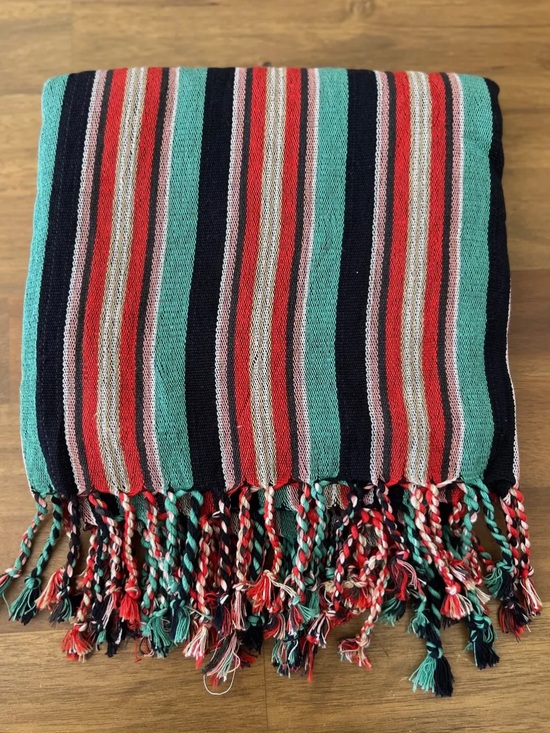 Turkan Home Other - Striped Multicolor Woven Towel New With Tags 2 Side Beach Towel Travel Towel